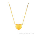 24k Pure Gold Heart Colgante Collar Joyería de Mujeres